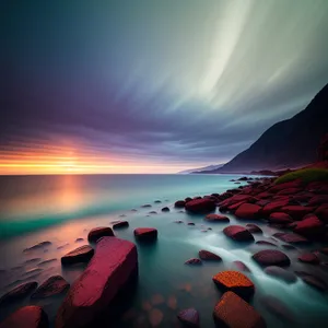 Majestic Dune Sunset Over Azure Ocean