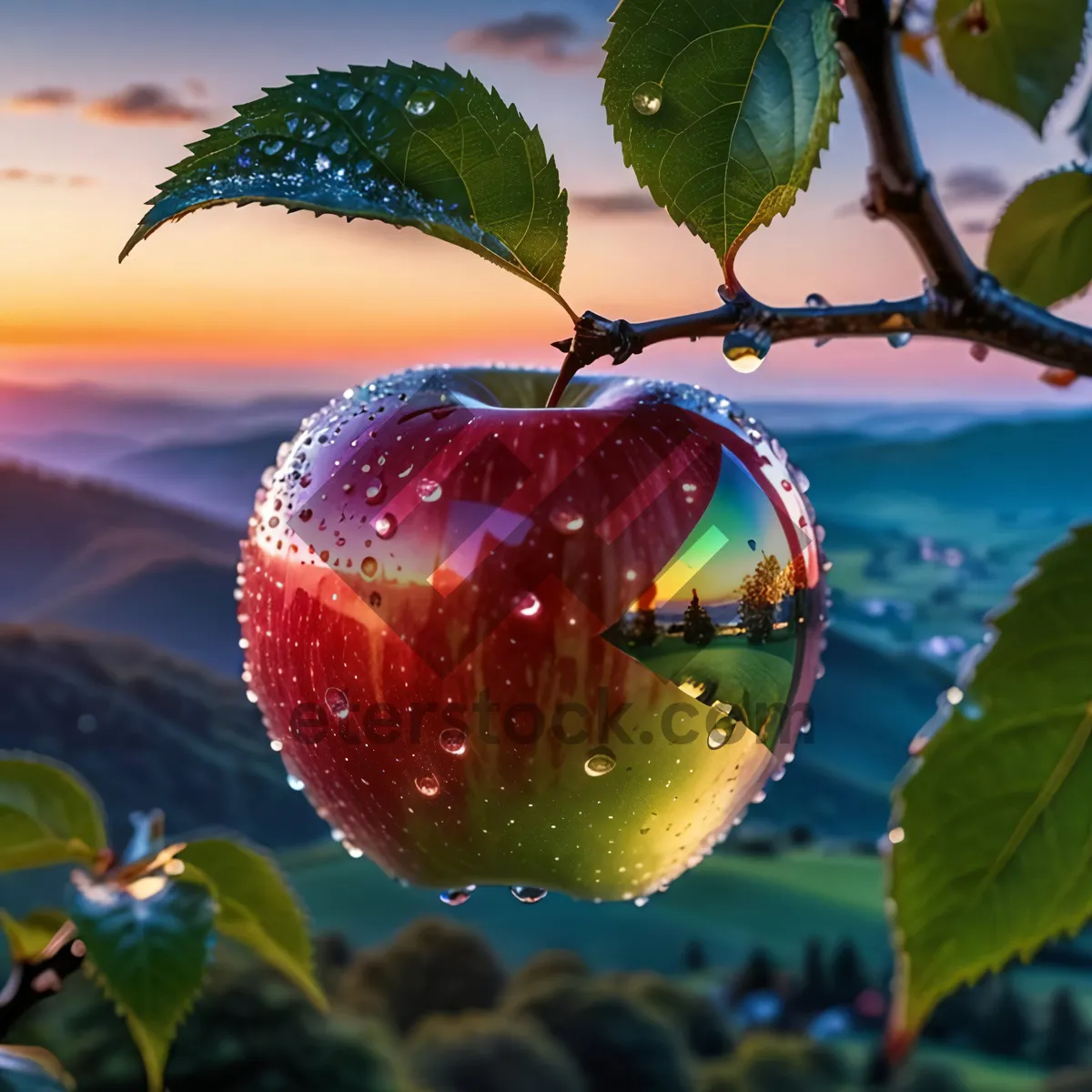 Picture of Fresh and Sweet Red Delicious Apple Harvest