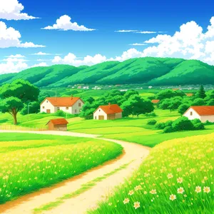 Rustic Countryside Farm with Lush Green Fields