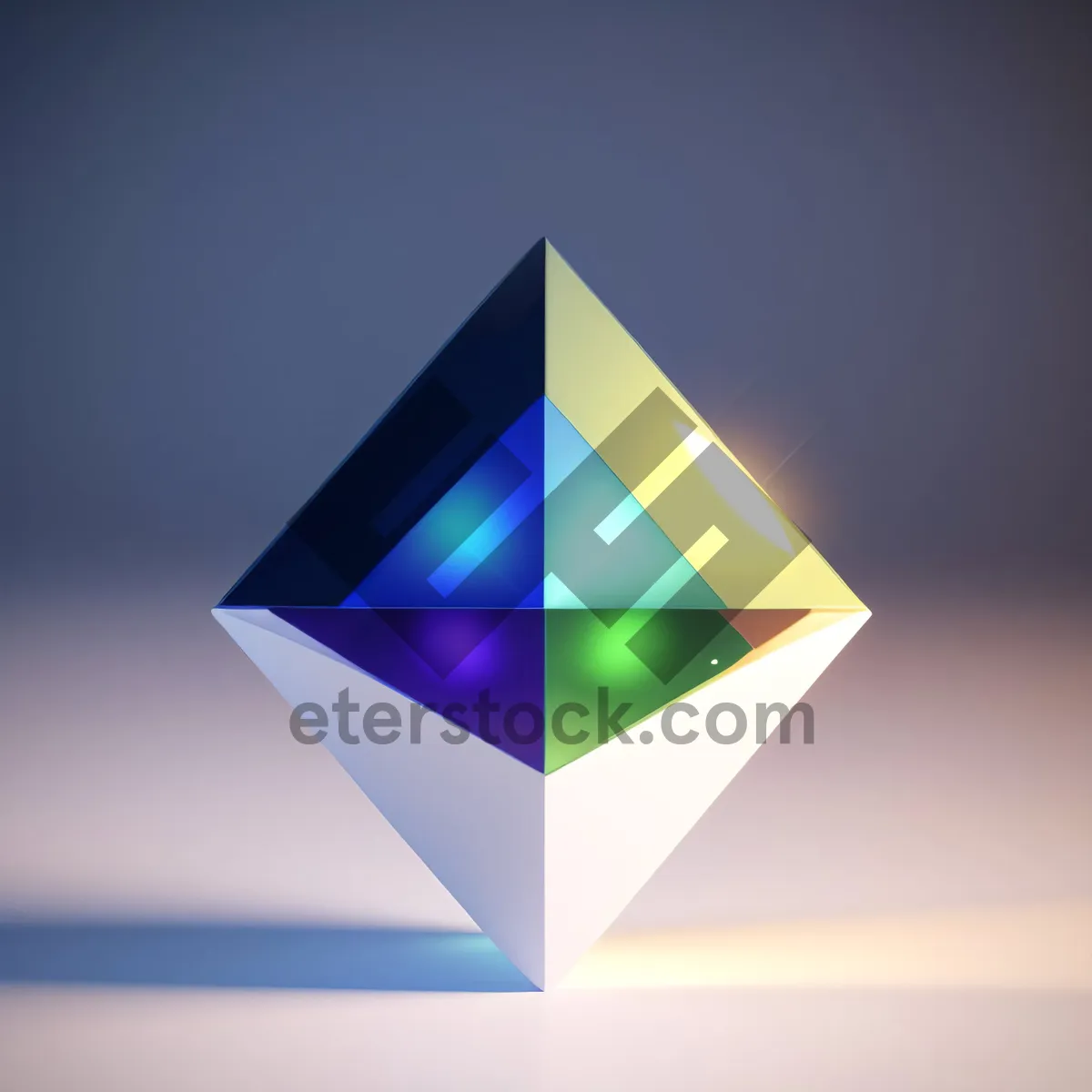 Picture of Shimmering Glass Pyramid: 3D Symbol of Solid Design