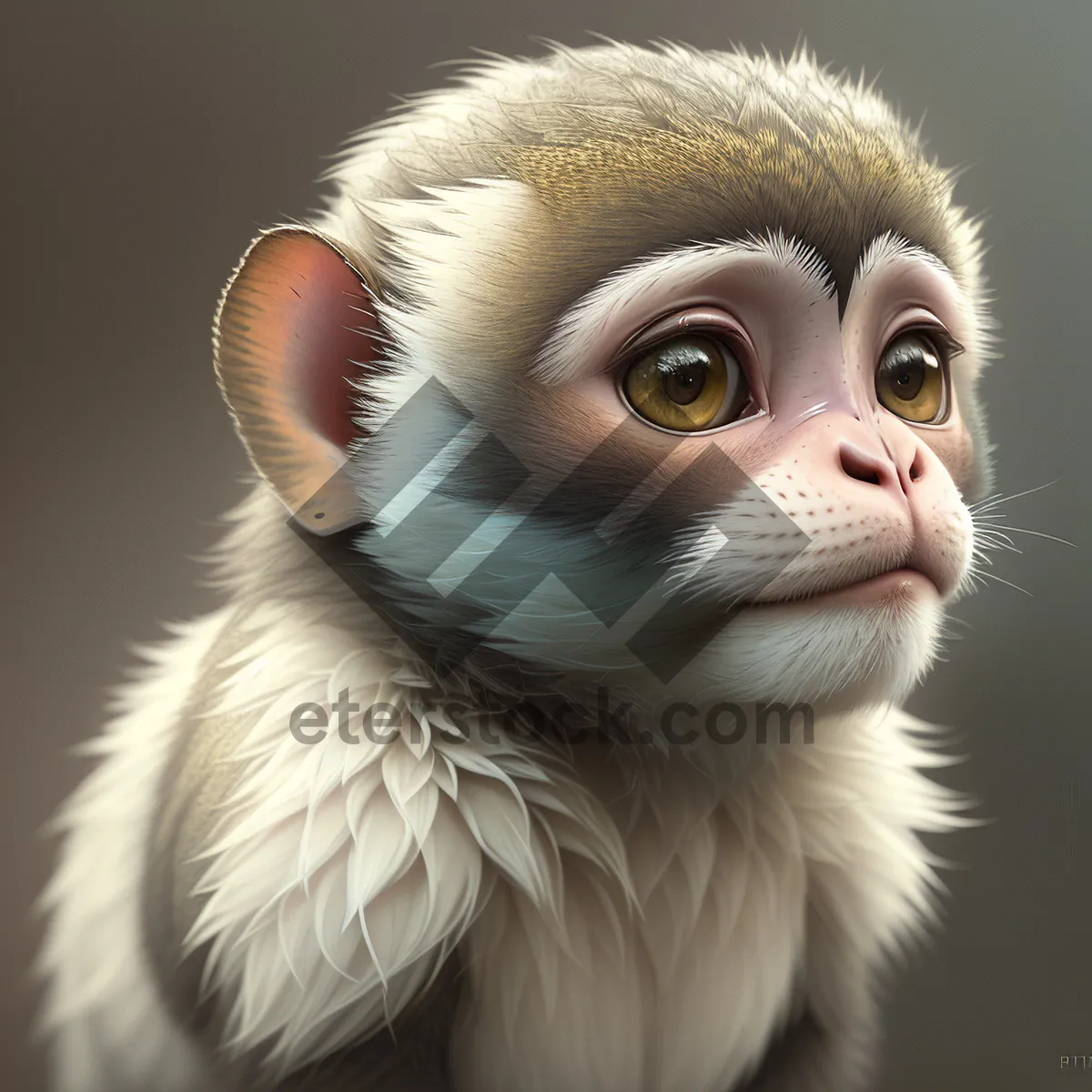 Picture of Furry Primate with Wide Eyes