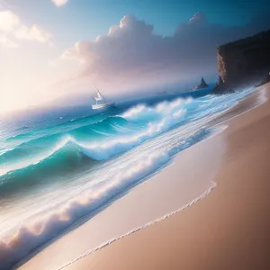 Serene Sunset Over Calm Ocean Waters