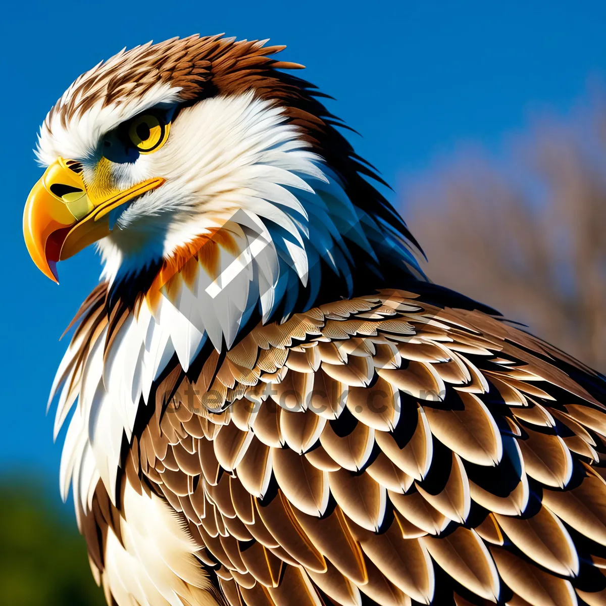 Picture of Bald Eagle with Piercing Yellow Eyes