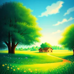 Golden Meadows: A Serene Country Landscape