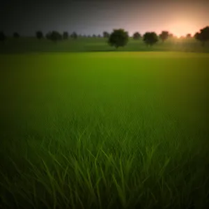 Idyllic Summer Field Under Clear Blue Sky