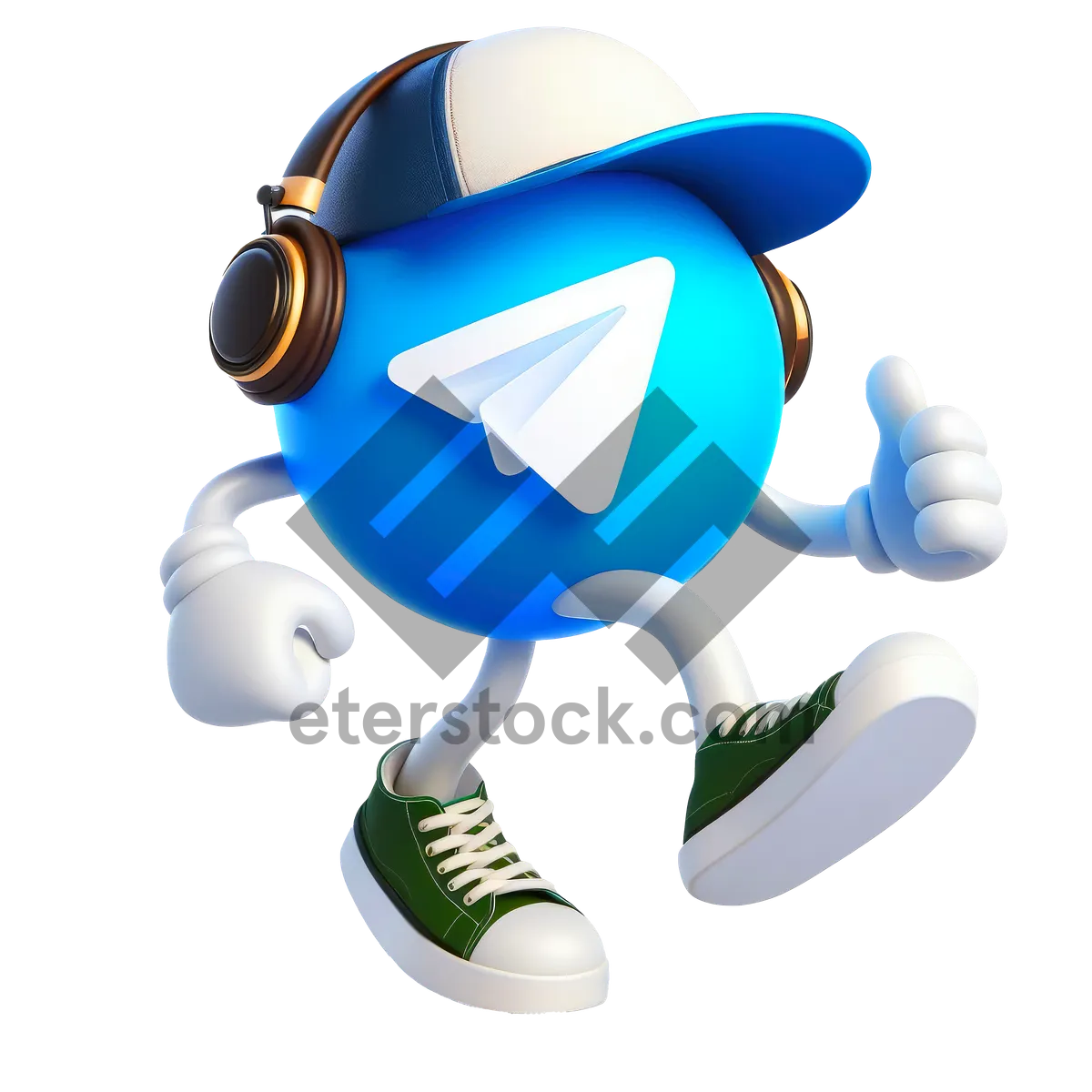 Picture of 3D Cartoon Icon of Human Automaton Man Character