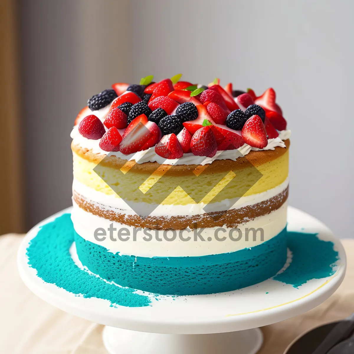 Picture of Delicious Berry Trifle Pudding with Fresh Strawberries