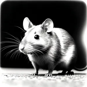 Adorable Furry Gray Mouse with Whiskers