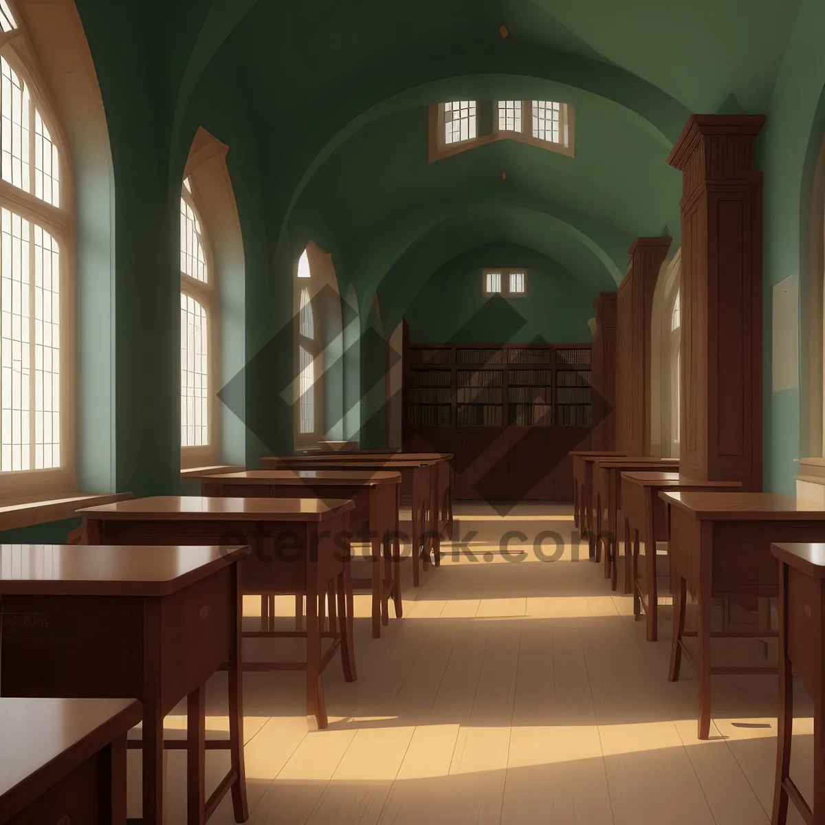 Picture of Elegant Dining Hall in Wood-Clad Restaurant
