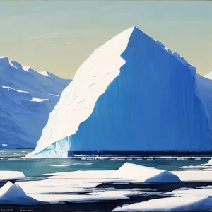 Serene Ocean Landscape with Majestic Iceberg