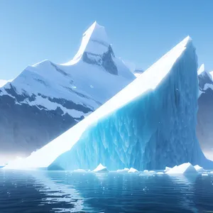 Majestic Arctic Glacier Piercing the Clouds