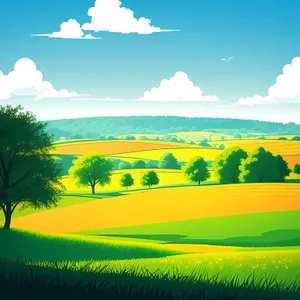 Vibrant Summer Meadow Under Clear Skies