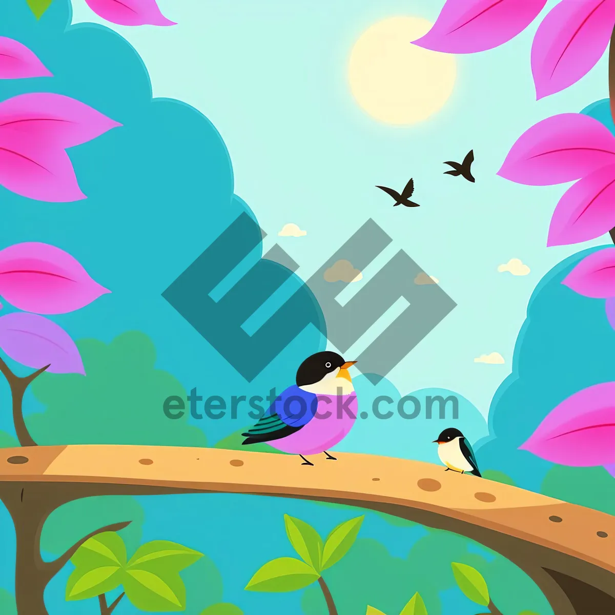 Picture of Floral Moon Art: Graphic Summer Decoration