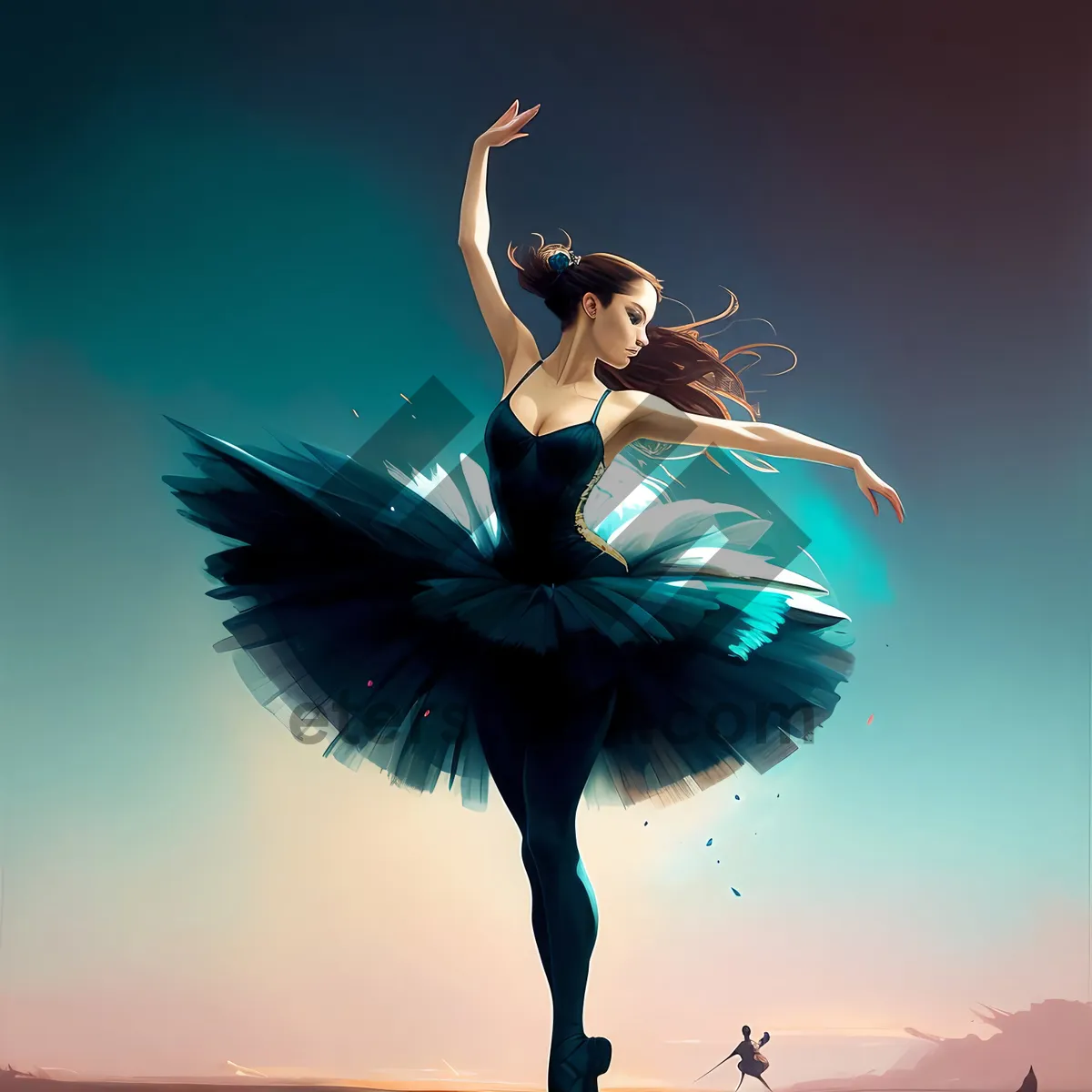 Picture of Joyful Ballet Dance in Silhouette