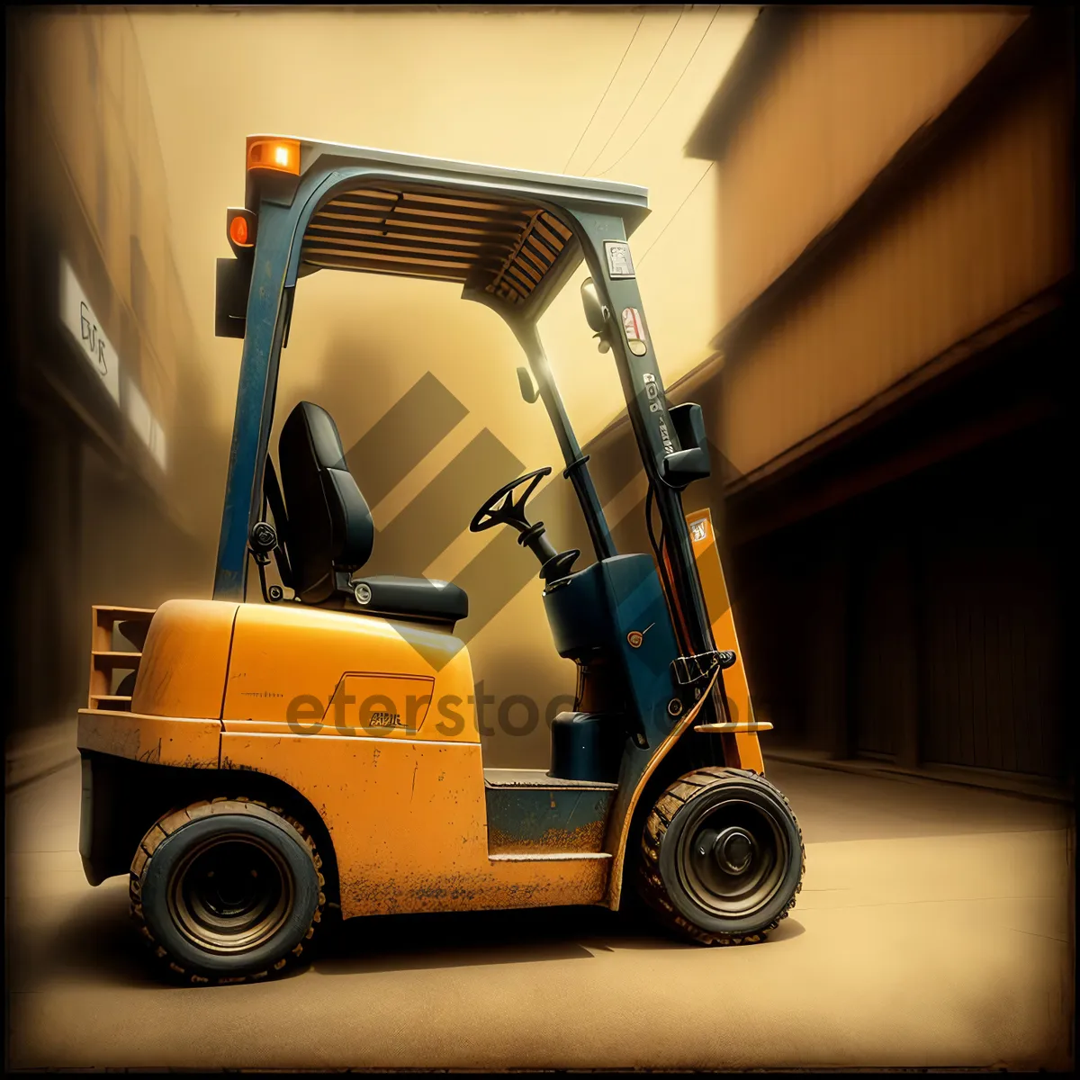 Picture of Wheeled Transport for Cargo Delivery: Forklift Truck