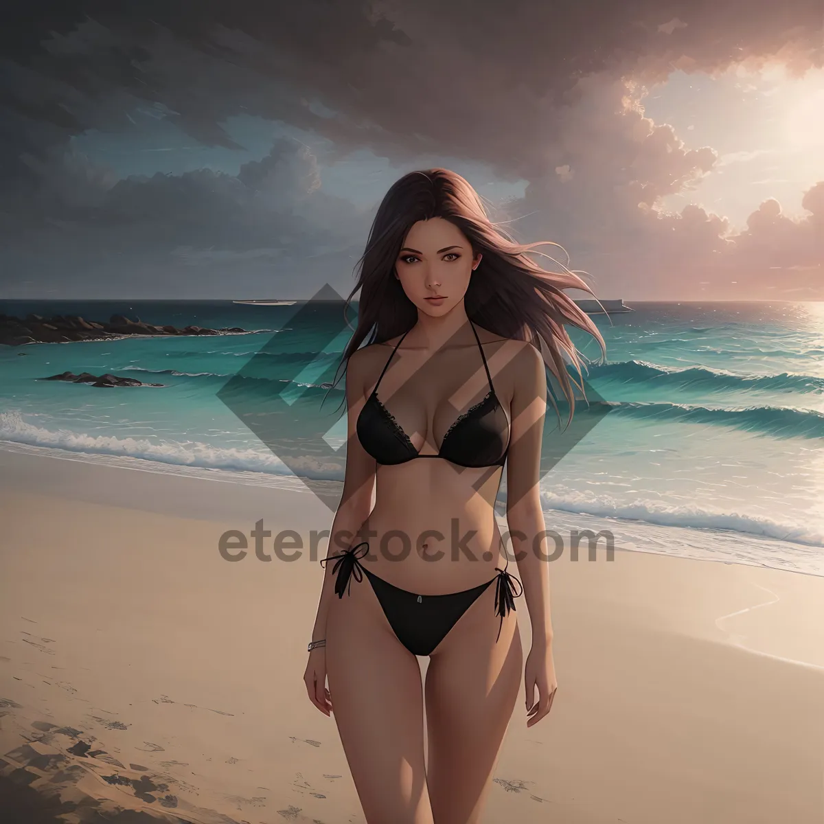 Picture of Seductive swimwear on a tropical beach.