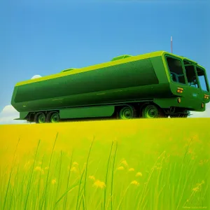 Rural Summer Horizon: Truck on Green Meadow