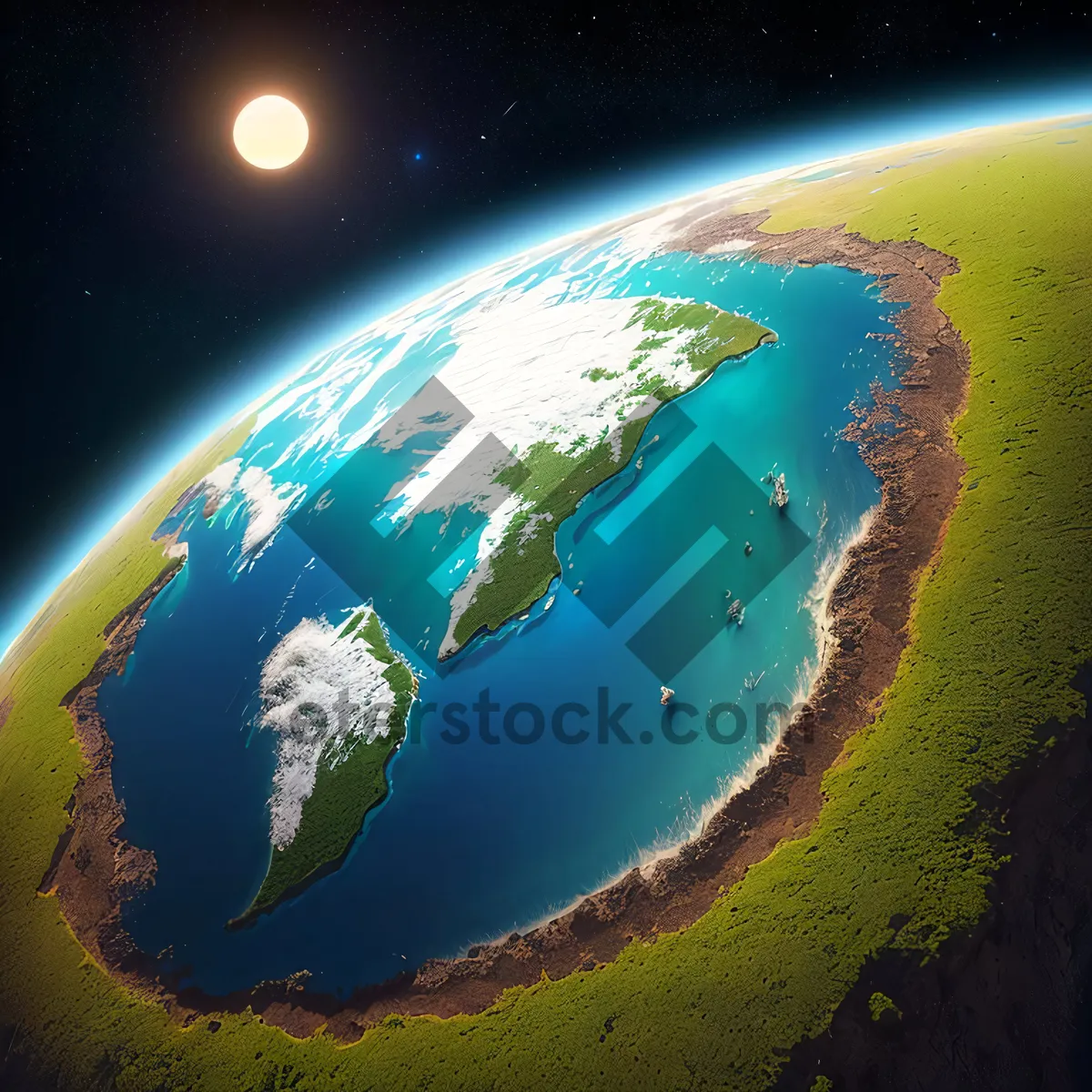 Picture of Celestial Night Sky Globe in Space Galaxy Seamless Background