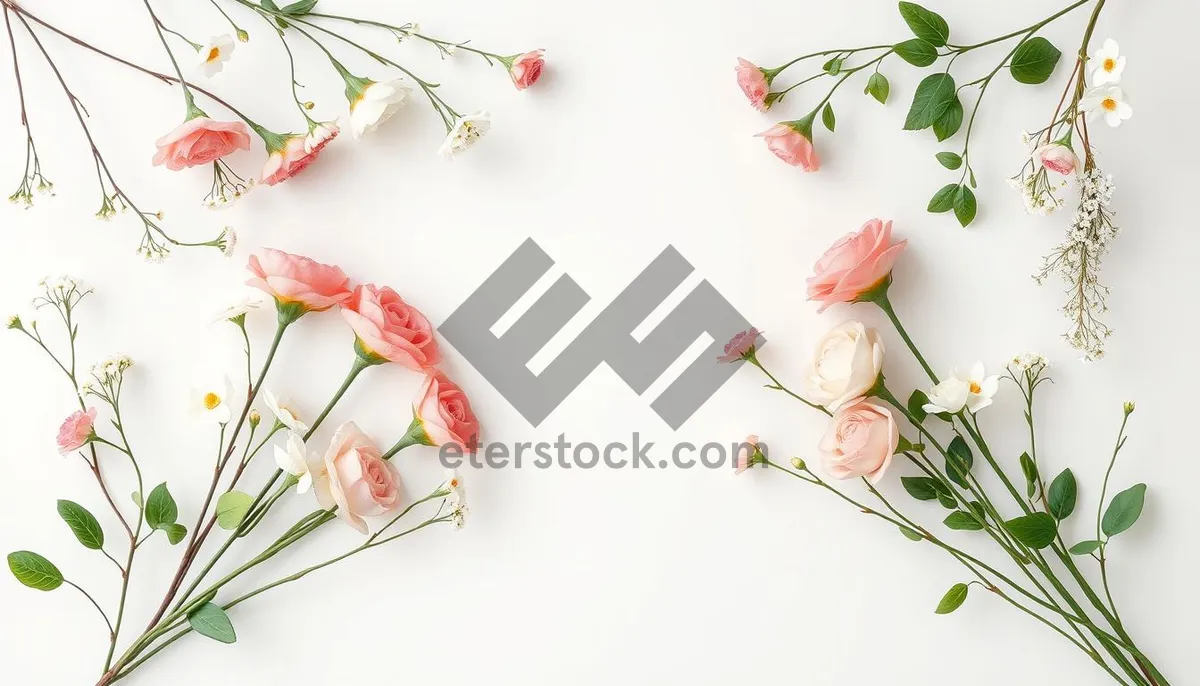 Picture of Floral pattern with summer leaf decoration.