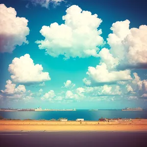 Vibrant Sky Over Clear Ocean, Summer Scenic