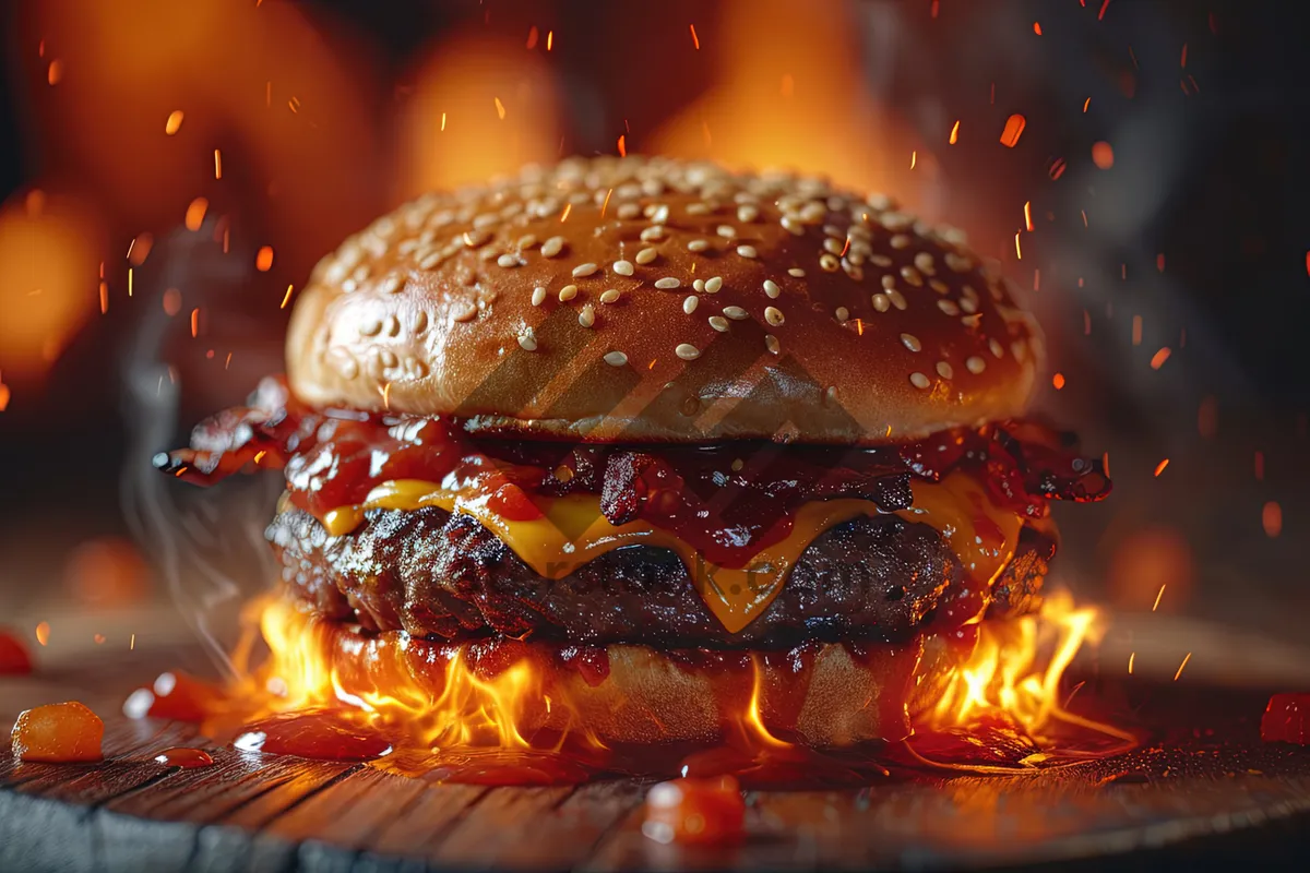 Picture of Flame-grilled cheeseburger for a holiday indulgence
