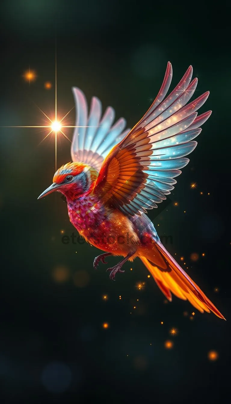Picture of Colorful bird wings in artistic design