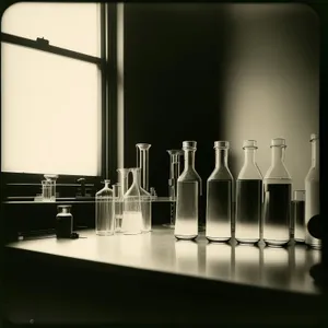 Chemistry Lab Glassware: Beaker with Liquid Experiment