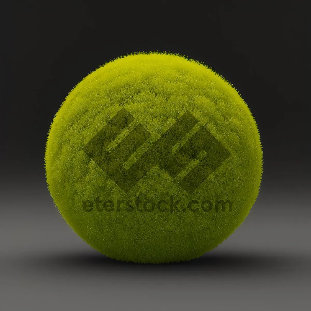 Picture of Vibrant Yellow Tennis Ball on Court