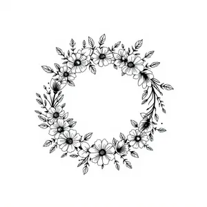 Winter Snowflake Border Decoration Plant Illustration Vintage Design