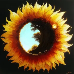 Bright Sunflower Blooming in Colorful Floral Garden