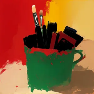 Colorful Art Supplies Set: Paintbrushes, Pencils, and Tools