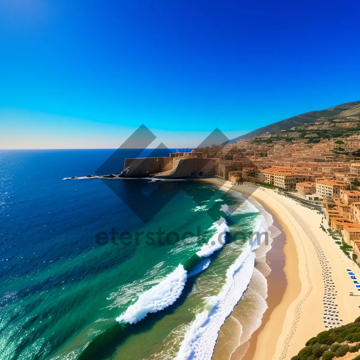 Picture of Serene Horizon: Sunny Beachscape overlooking a Crystal Clear Ocean