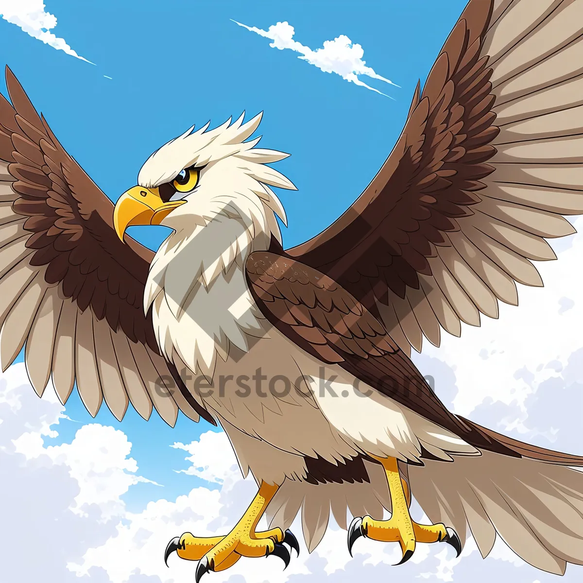 Picture of Graceful Eagle Soaring Through Vast Sky