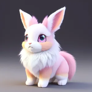 Bunny with adorable, fluffy ears is sure to melt hearts with its cuteness