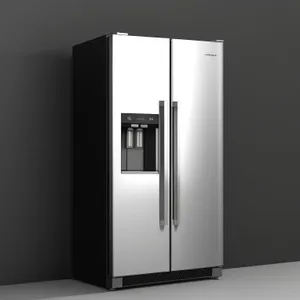 Modern Open Wardrobe Design with Refrigerator: 3D Interior Furnishing