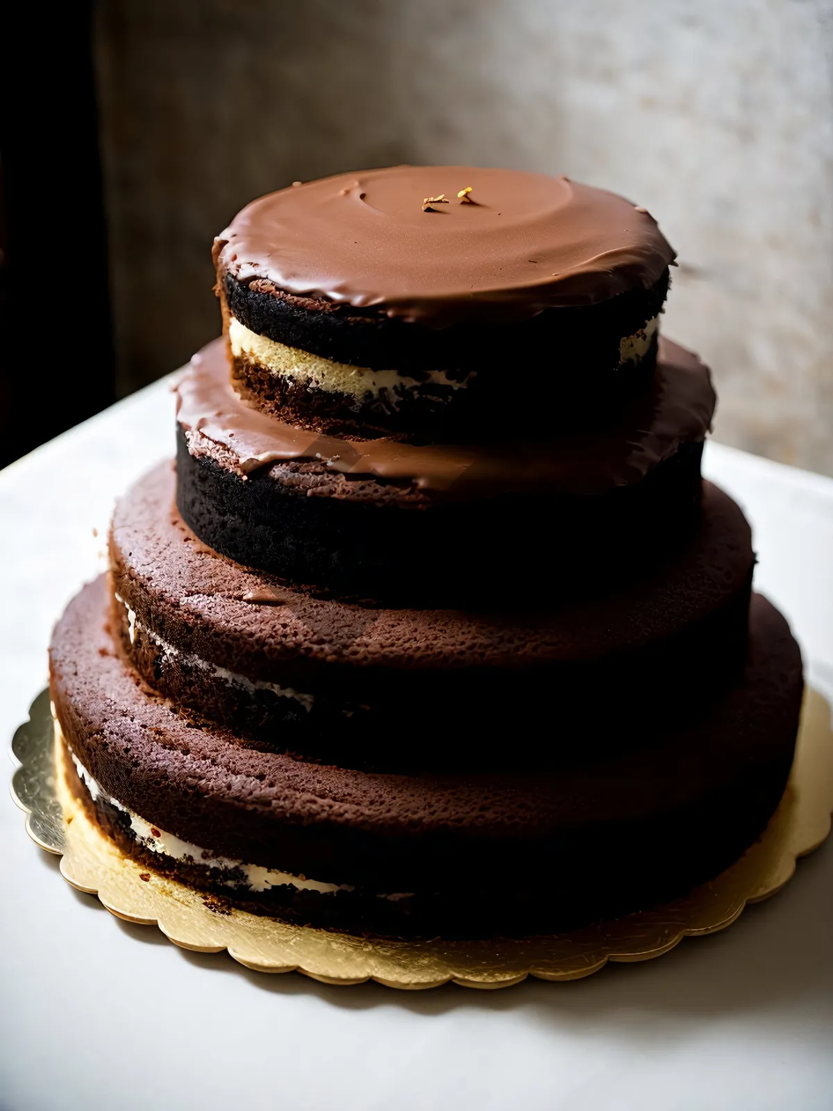 Picture of Decadent Chocolate Stack Cake with Sweet Pastry Delights