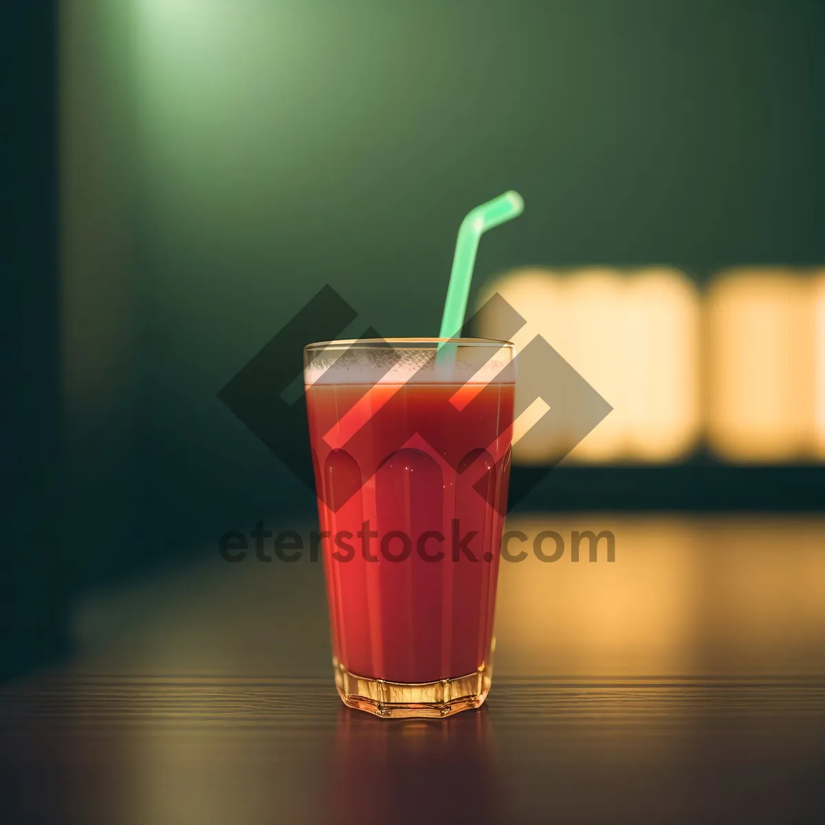 Picture of Fresh Vodka Fruit Cocktail in Glass with Ice