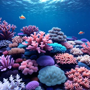 Colorful Coral Reef Teeming with Marine Life