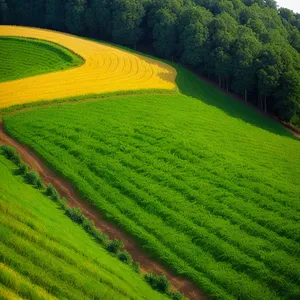 Serene Highland Farm in Summer Countryside