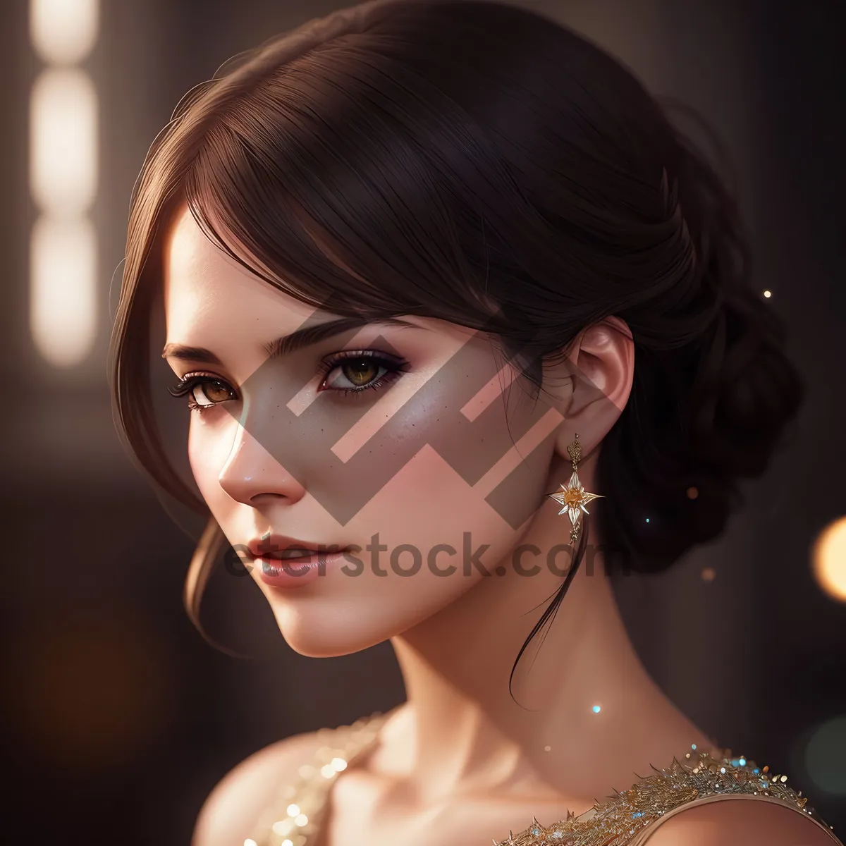 Picture of Elegant Brunette Smasher: Sensual Fashion Portrait