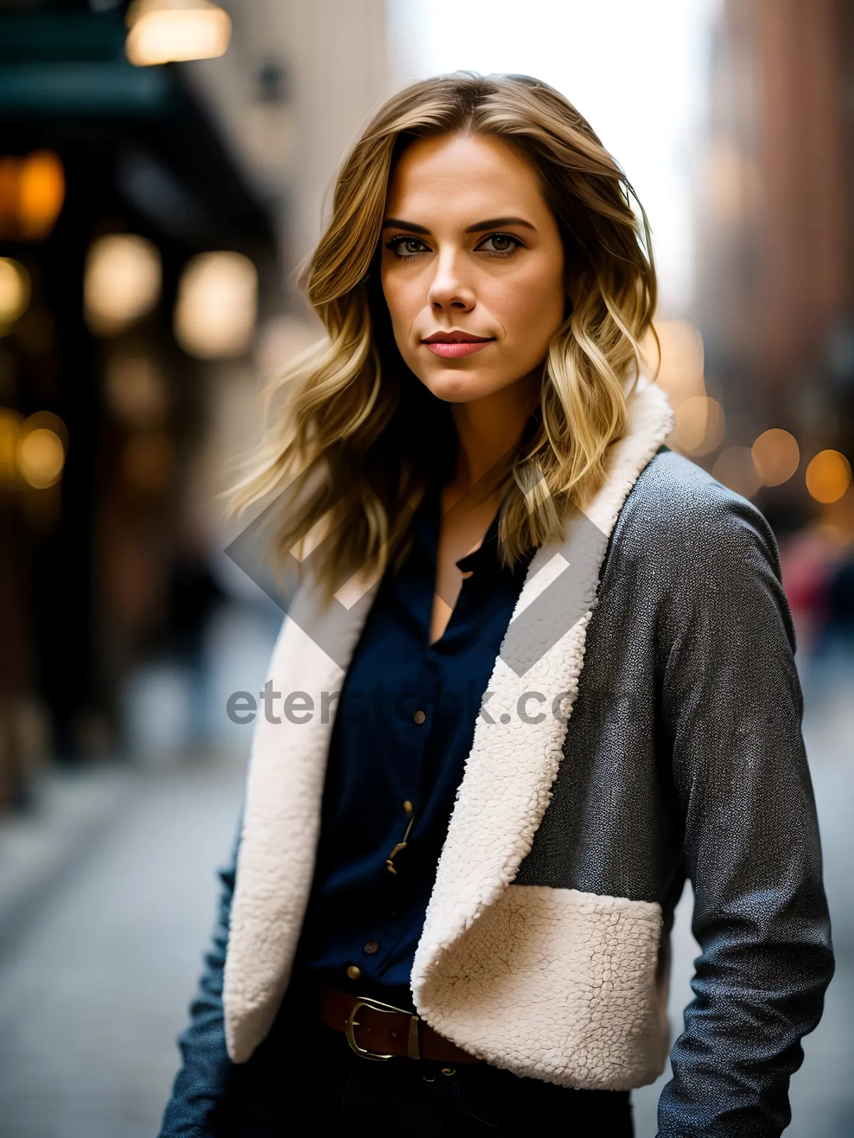 Picture of Happy businesswoman in professional office setting smiling happily.