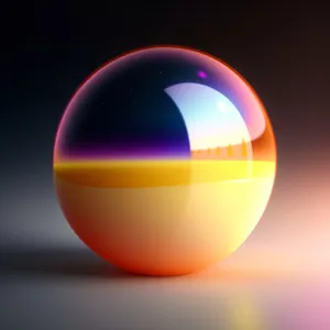 Shiny Orange Ball: Solid Circle Icon with Reflection