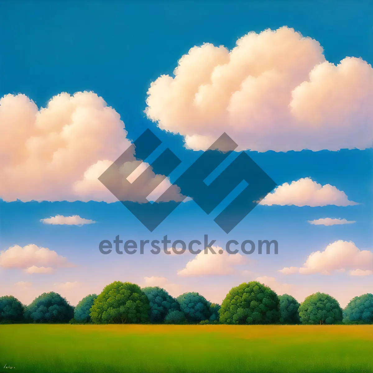 Picture of Vibrant countryside vista under sunny skies