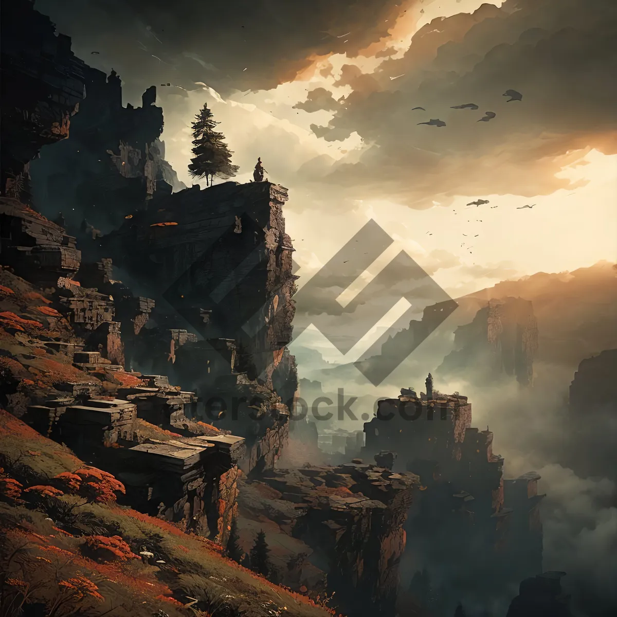 Picture of Majestic Canyon Sunrise over Castle Rock