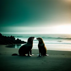 Serenity by the Sea: Silhouette of a Majestic Seal