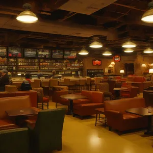 Modern Interior Design of Empty Restaurant Hall