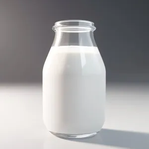 Refreshing Dairy Beverage in Clear Glass Bottle