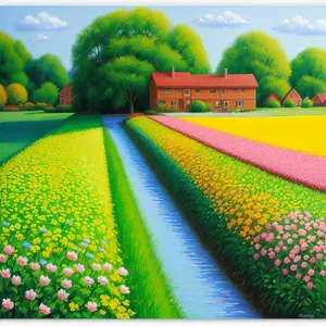 Vibrant Summer Landscape with Soybean Field