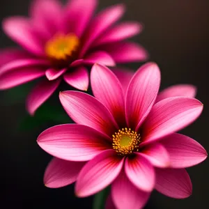 Pink Daisy Blossoming in Lush Garden