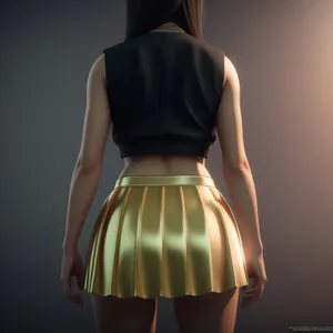 Stunning Black Skirt Fashion Model in Studio